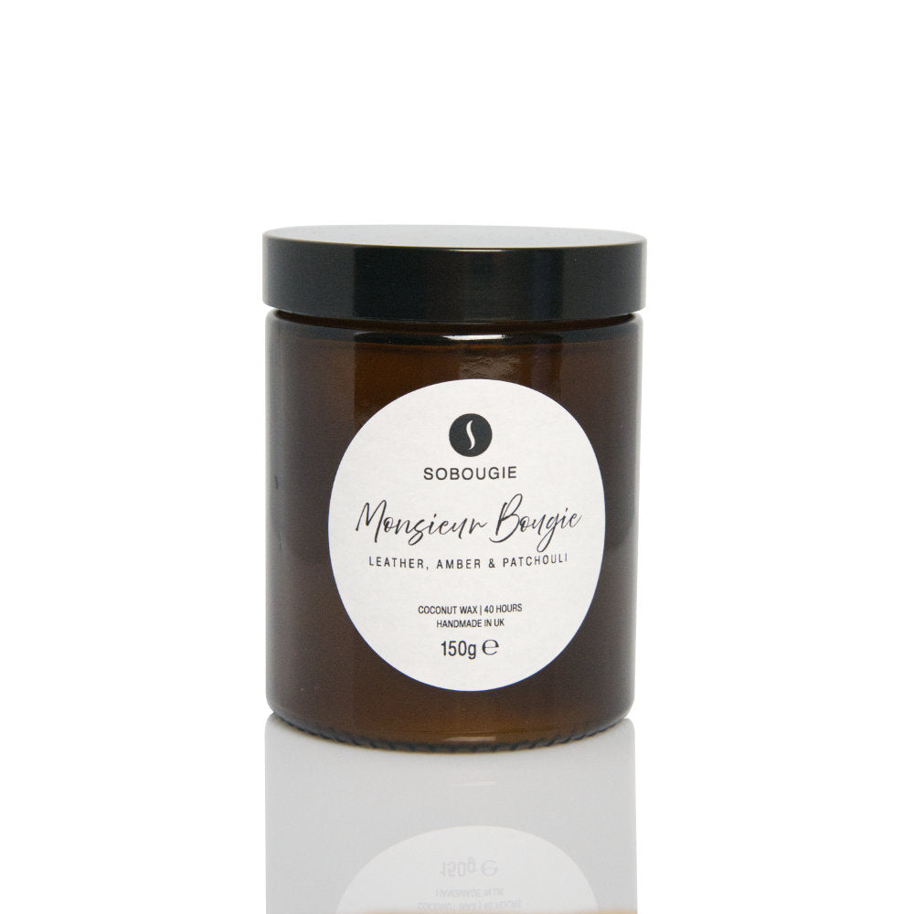 SOBOUGIE Monsieur Bougie Amber Jar Candle - Leather, Amber & Patchouli (150g)