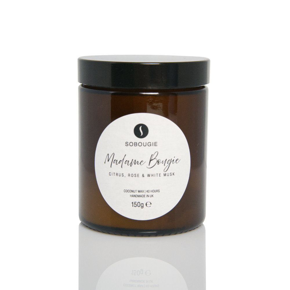 SOBOUGIE Madame Bougie Amber Jar - Citrus, Rose & White Musk (150g)