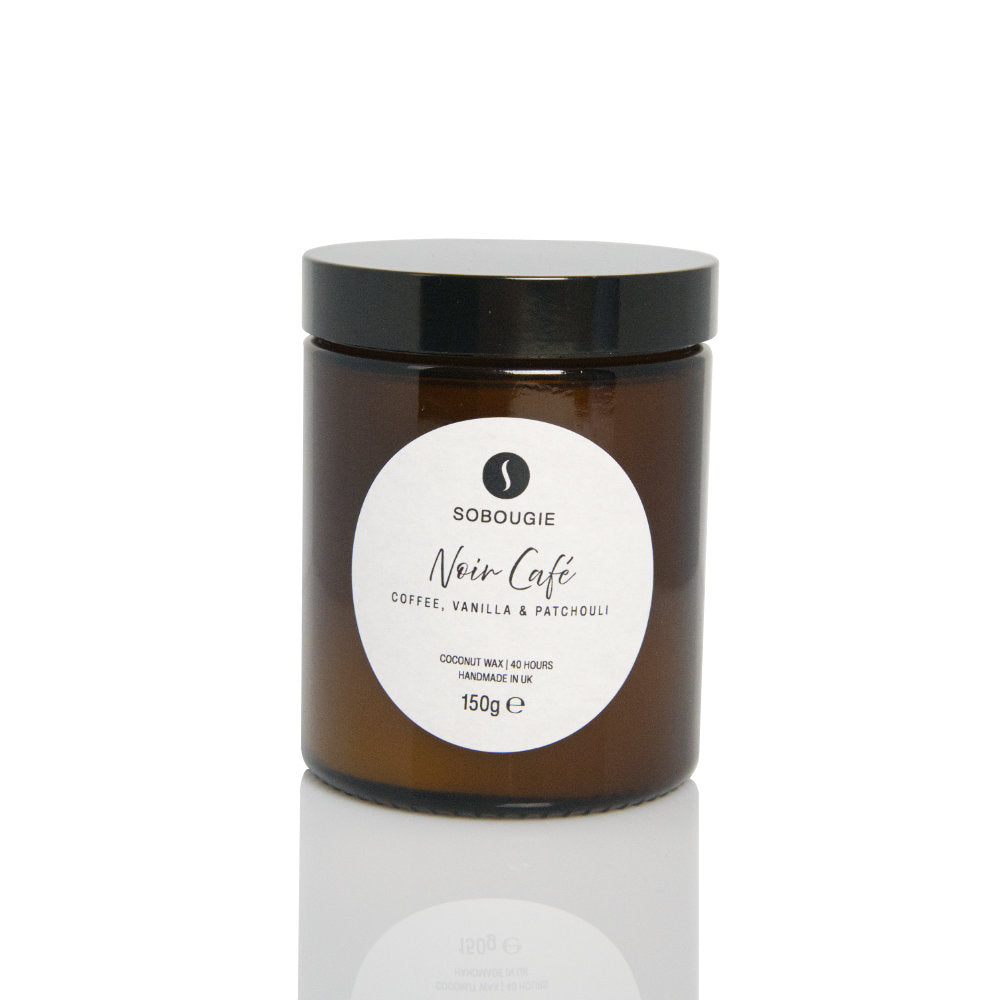 SOBOUGIE Noir Café Amber Jar Candle - Coffee, Vanilla & Patchouli (150g)