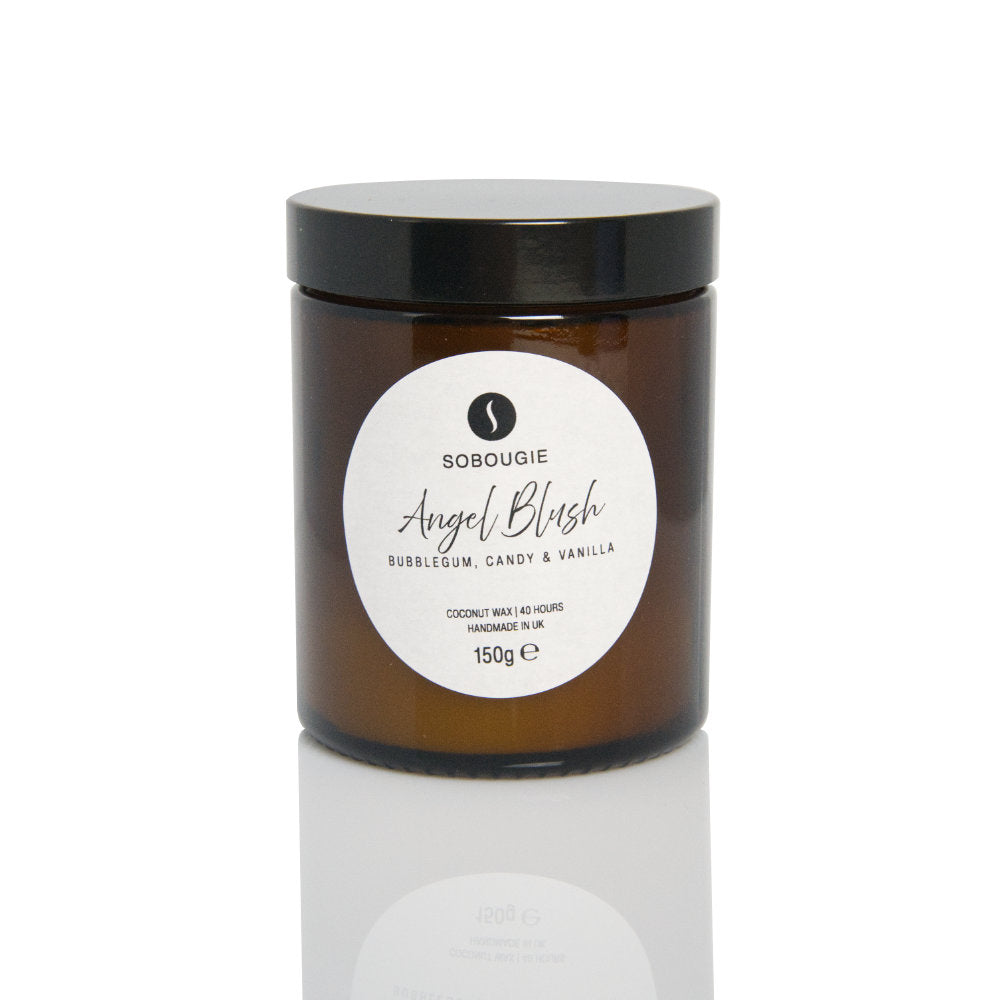 SOBOUGIE Angel Blush Amber Jar Candle - Bubblegum & Cotton Candy (150g)